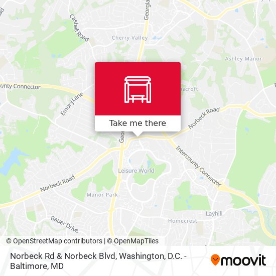 Norbeck Rd & Norbeck Blvd map