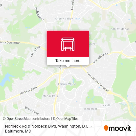 Norbeck Rd & Norbeck Blvd map