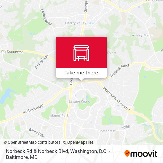 Norbeck Rd & Norbeck Blvd map