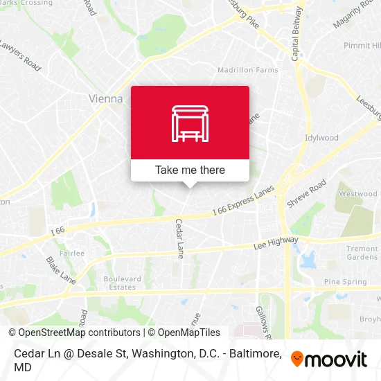 Cedar Ln @ Desale St map