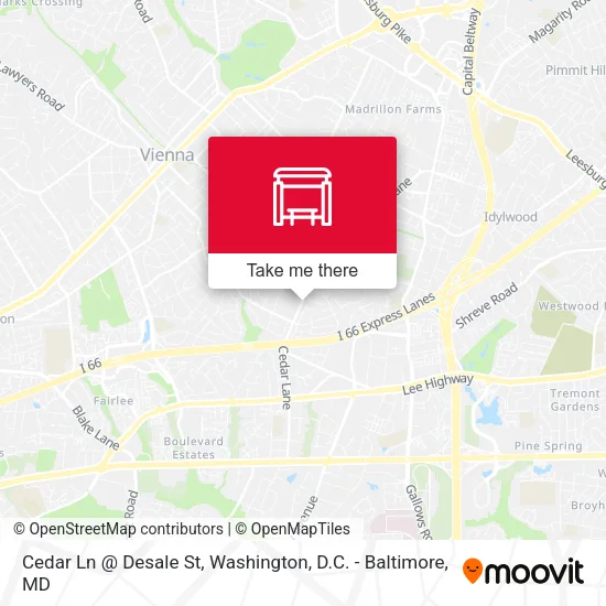 Cedar Ln @ Desale St map