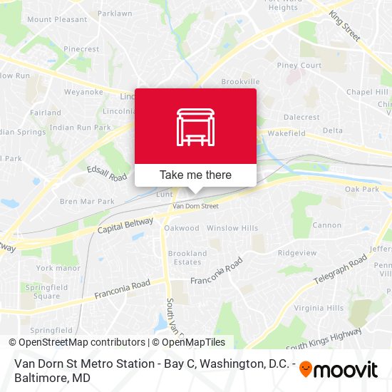 Mapa de Van Dorn St Metro Station - Bay C