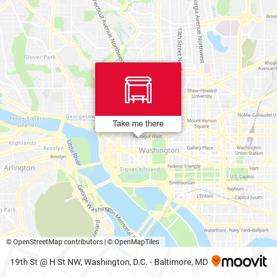 19th St @ H St NW map