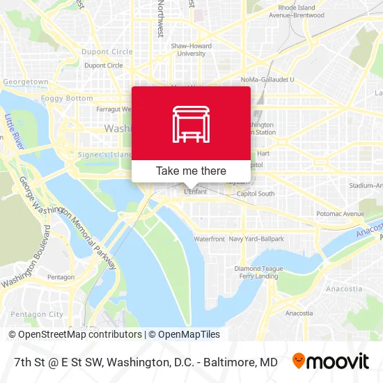 Mapa de 7th St @ E St SW