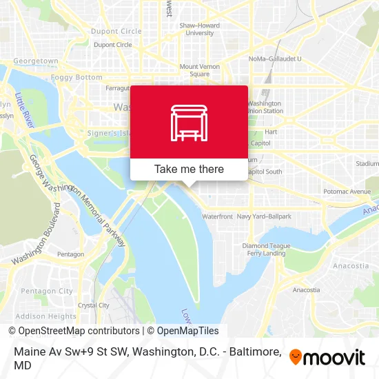 Maine Av Sw+9 St SW map