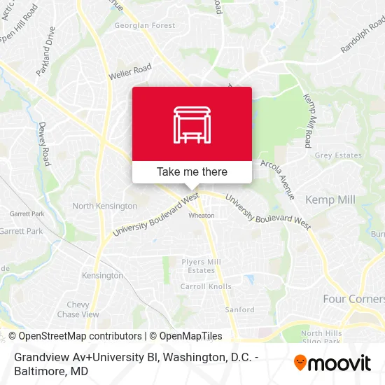 Grandview Av+University Bl map