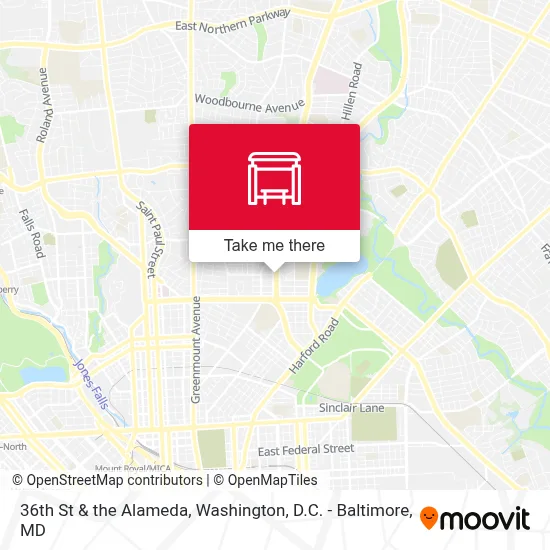 36th St & the Alameda map