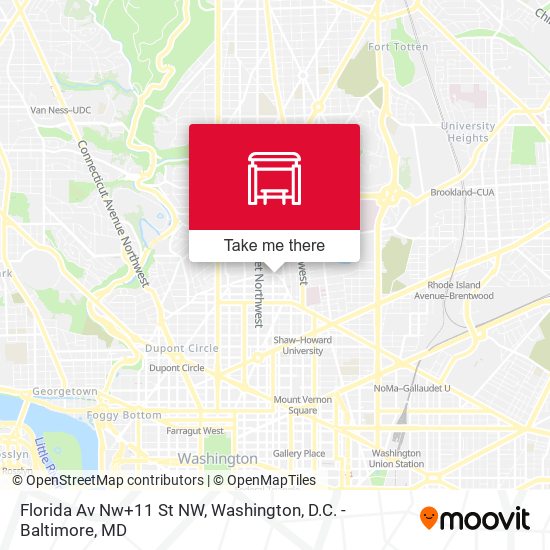 Florida Av Nw+11 St NW map