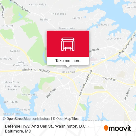 Defense Hwy. And Oak St. map