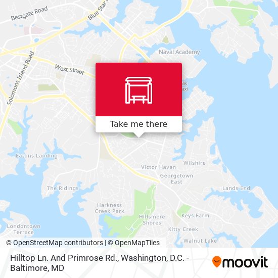 Hilltop Ln. And Primrose Rd. map
