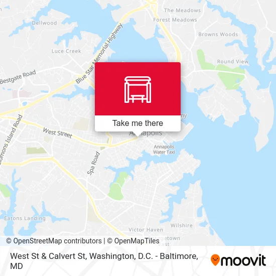 West St & Calvert St map