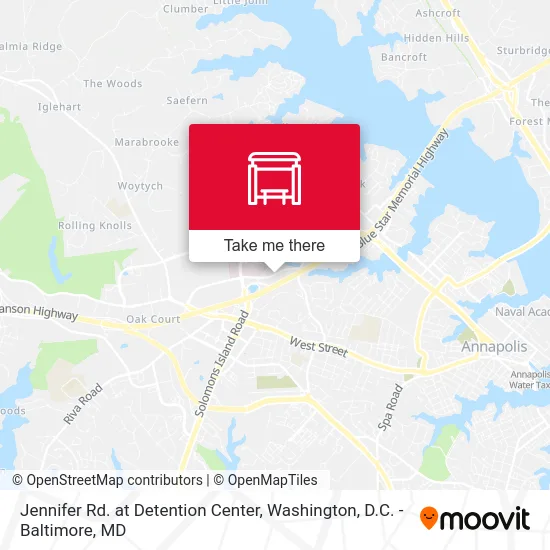 Jennifer Rd. at Detention Center map