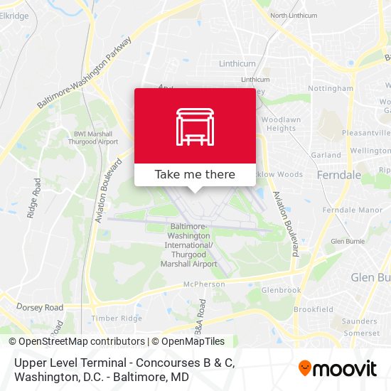 Upper Level Terminal - Concourses B & C map