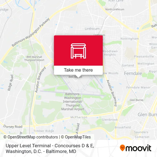Mapa de Upper Level Terminal - Concourses D & E