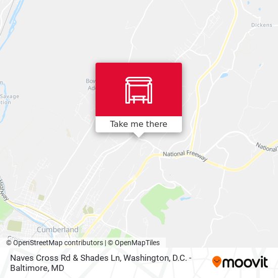 Naves Cross Rd & Shades Ln map