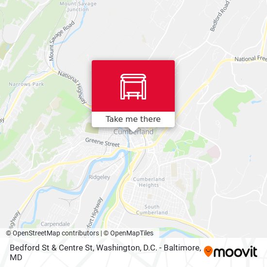Bedford St & Centre St map