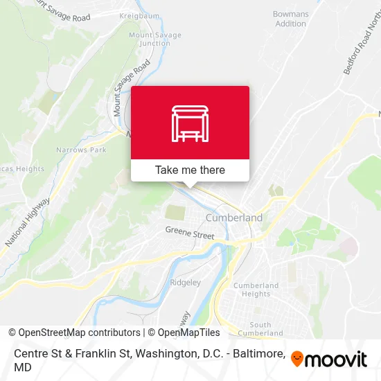 Centre St & Franklin St map