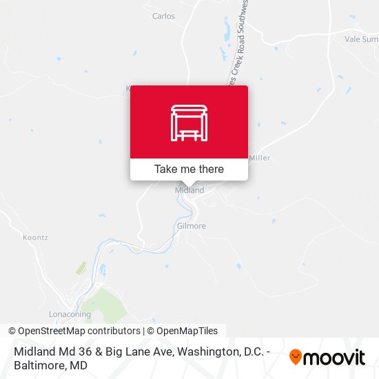 Mapa de Midland Md 36 & Big Lane Ave