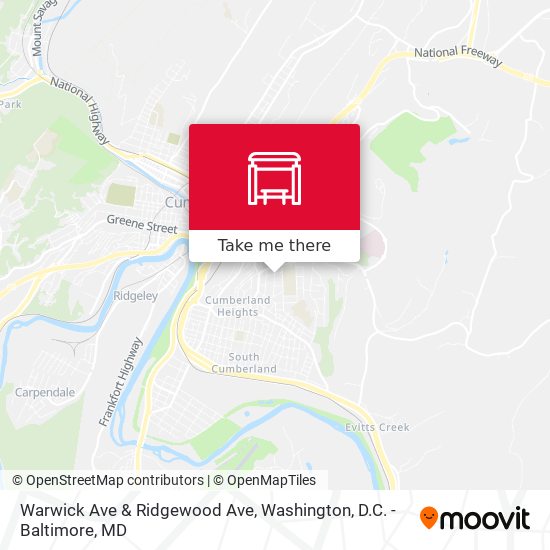 Warwick Ave & Ridgewood Ave map