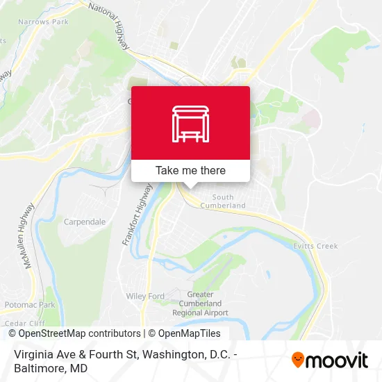 Virginia Ave & Fourth St map