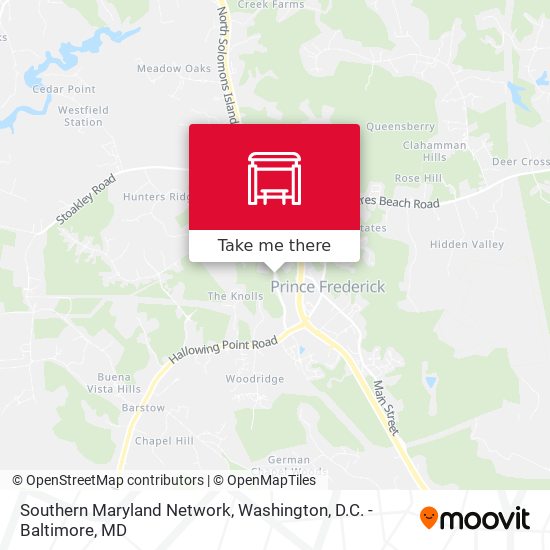 Mapa de Southern Maryland Network