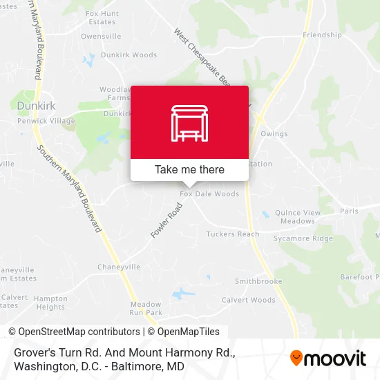 Grover's Turn Rd. And Mount Harmony Rd. map