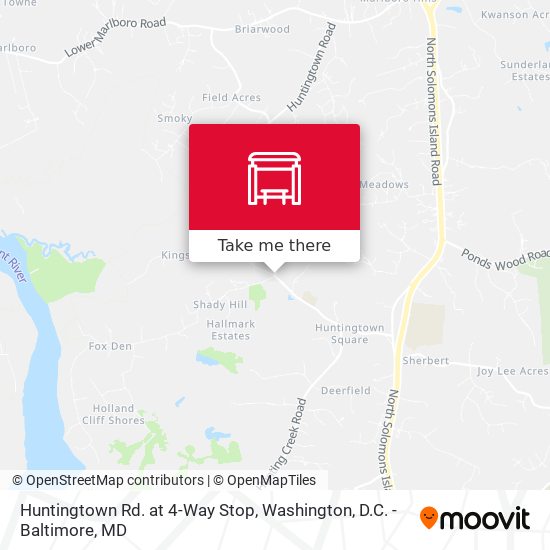 Mapa de Huntingtown Rd. at 4-Way Stop