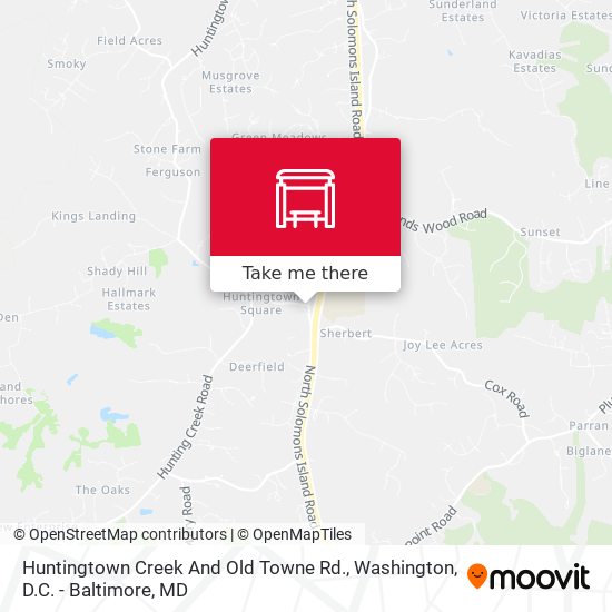 Huntingtown Creek And Old Towne Rd. map