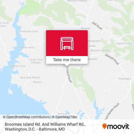 Broomes Island Rd. And Williams Wharf Rd. map