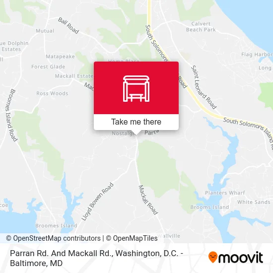 Parran Rd. And Mackall Rd. map