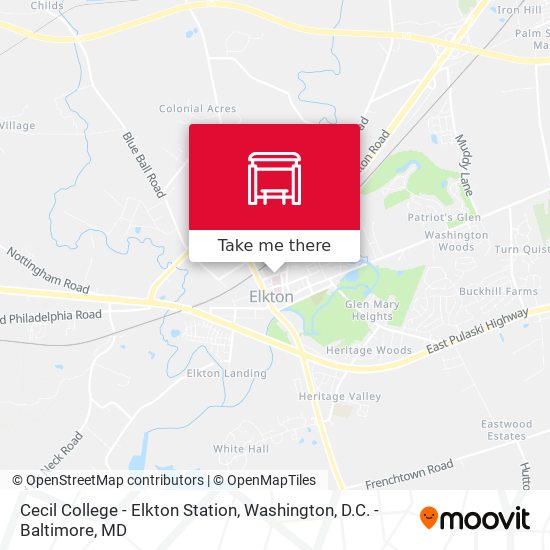 Cecil College - Elkton Station map