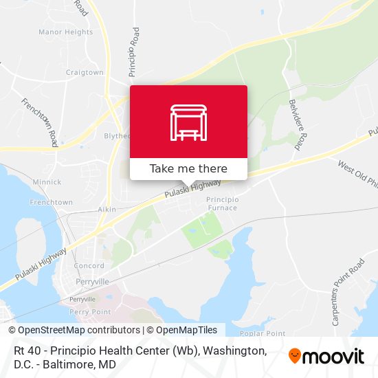 Rt 40 - Principio Health Center (Wb) map