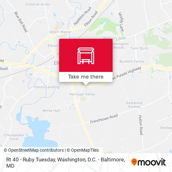 Rt 40 - Ruby Tuesday map