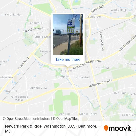 Newark Park & Ride map