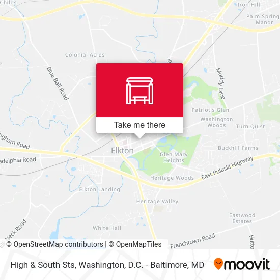 High & South Sts map