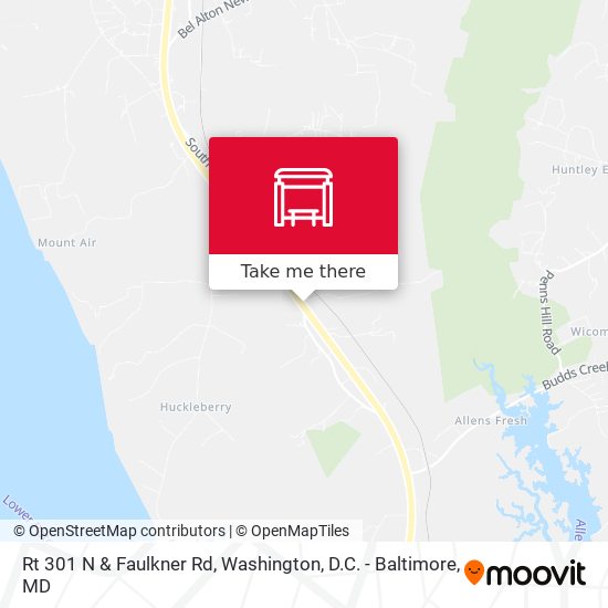 Rt 301 N & Faulkner Rd map
