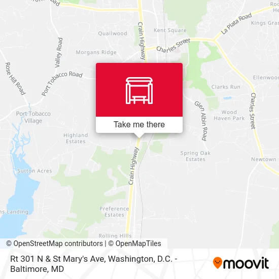 Rt 301 N & St Mary's Ave map