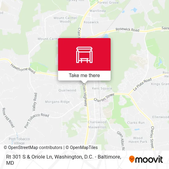 Rt 301 S & Oriole Ln map