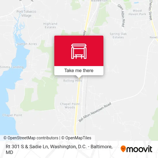 Rt 301 S & Sadie Ln map