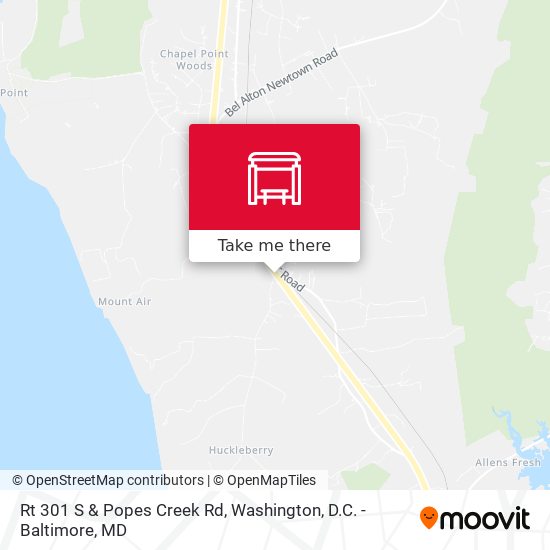 Rt 301 S & Popes Creek Rd map