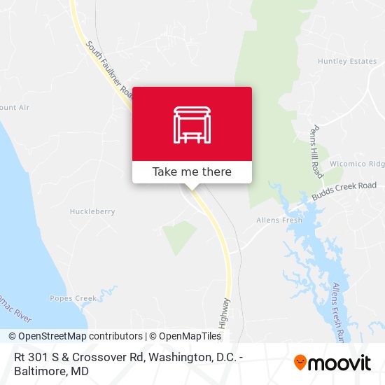 Rt 301 S & Crossover Rd map