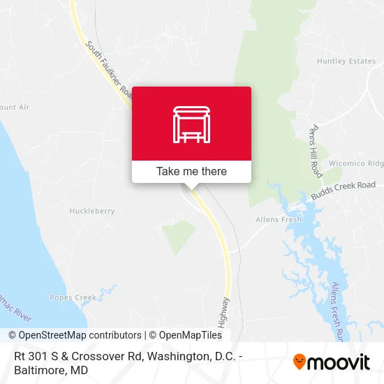 Rt 301 S & Crossover Rd map
