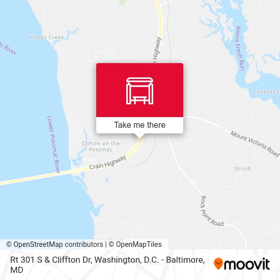 Rt 301 S & Cliffton Dr map