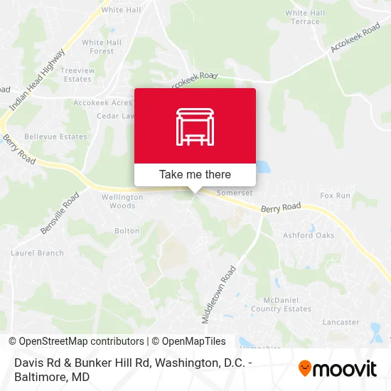Davis Rd & Bunker Hill Rd map