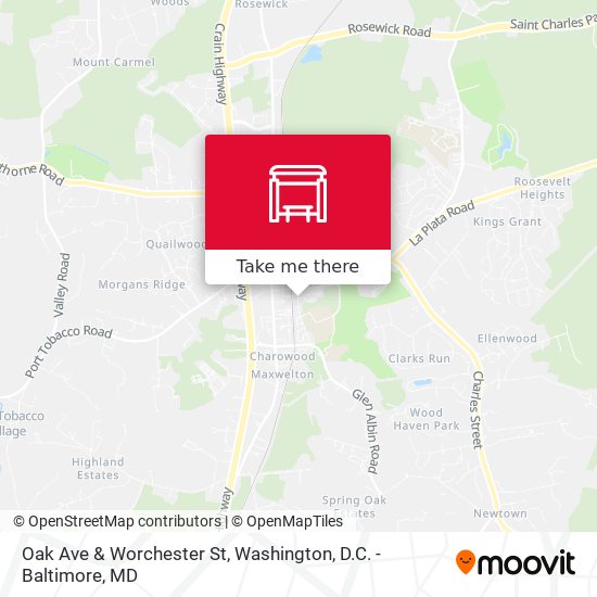 Oak Ave & Worchester St map