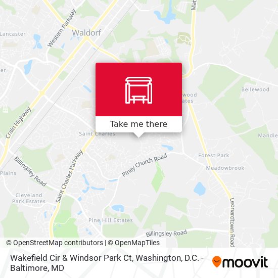 Wakefield Cir & Windsor Park Ct map