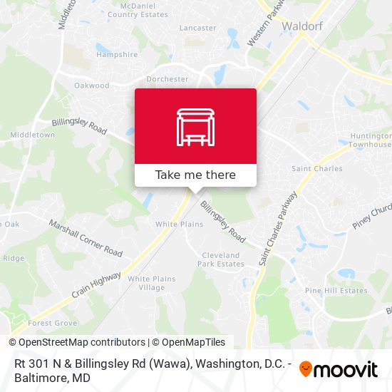 Mapa de Rt 301 N & Billingsley Rd (Wawa)