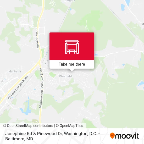 Josephine Rd & Pinewood Dr map