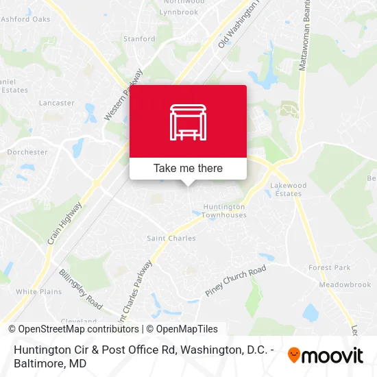 Huntington Cir & Post Office Rd map
