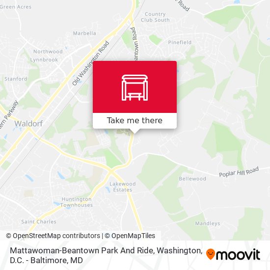 Mattawoman-Beantown Park And Ride map